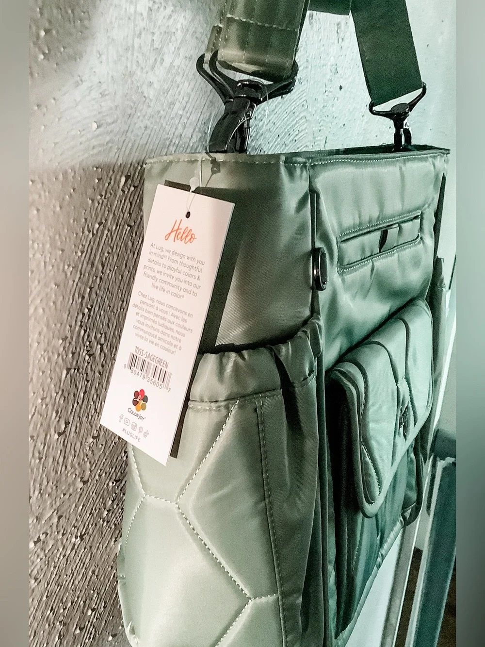 NWT sage green Lug Toss Convertible Crossbody Bag